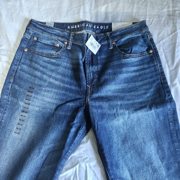 American Eagle Airflex + Men's Jeans 36 x 32 Slim Straight Denim New - Picture 5 of 10
